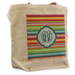 Retro Horizontal Stripes Reusable Cotton Grocery Bag - Single (Personalized)