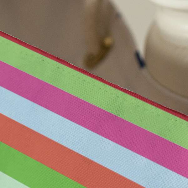 Retro Horizontal Stripes Large Rope Tote - Close Up View