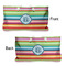 Retro Horizontal Stripes Large Rope Tote - From & Back View
