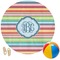 Retro Horizontal Stripes Round Beach Towel (Personalized)