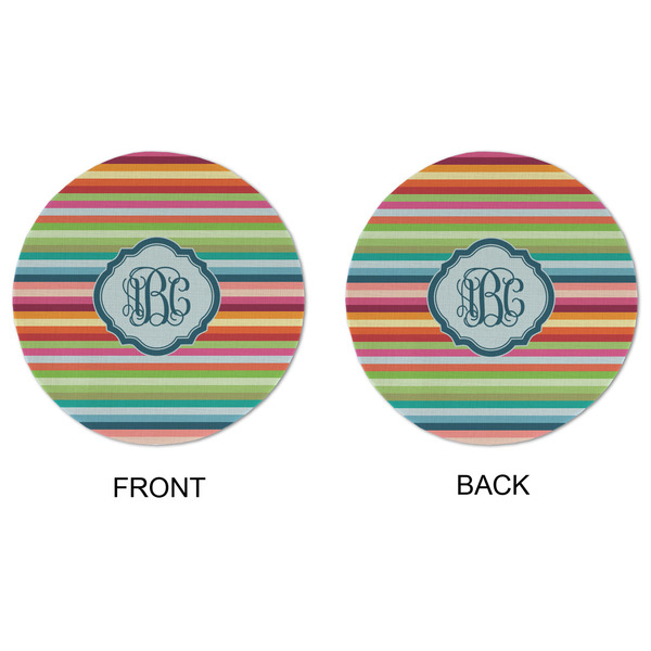 Retro Horizontal Stripes Round Linen Placemats - APPROVAL (double sided)