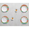 Retro Horizontal Stripes Round Linen Placemats - LIFESTYLE (set of 4)