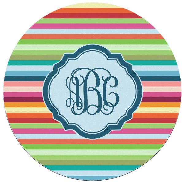 Retro Horizontal Stripes Round Mousepad - APPROVAL