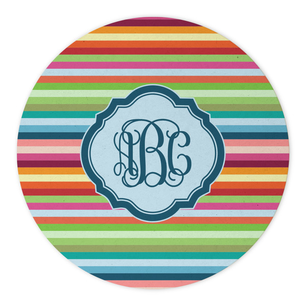 Retro Horizontal Stripes Round Paper Coaster - Approval
