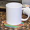 Retro Horizontal Stripes Round Paper Coaster - With Mug