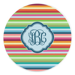 Retro Horizontal Stripes Round Stone Trivet (Personalized)