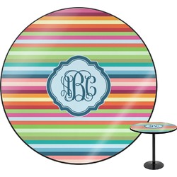 Retro Horizontal Stripes Round Table (Personalized)
