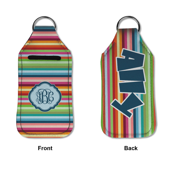 Retro Horizontal Stripes Sanitizer Holder Keychain - Large APPROVAL (Flat)