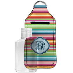 Retro Horizontal Stripes Hand Sanitizer & Keychain Holder - Large (Personalized)
