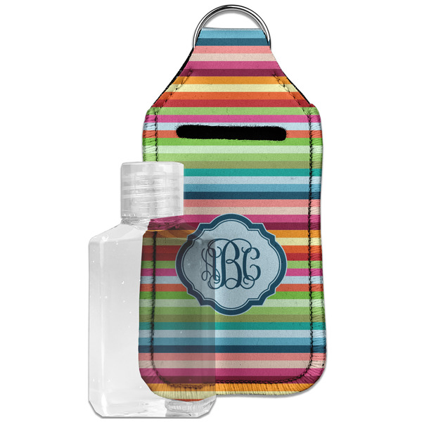 Custom Retro Horizontal Stripes Hand Sanitizer & Keychain Holder - Large (Personalized)
