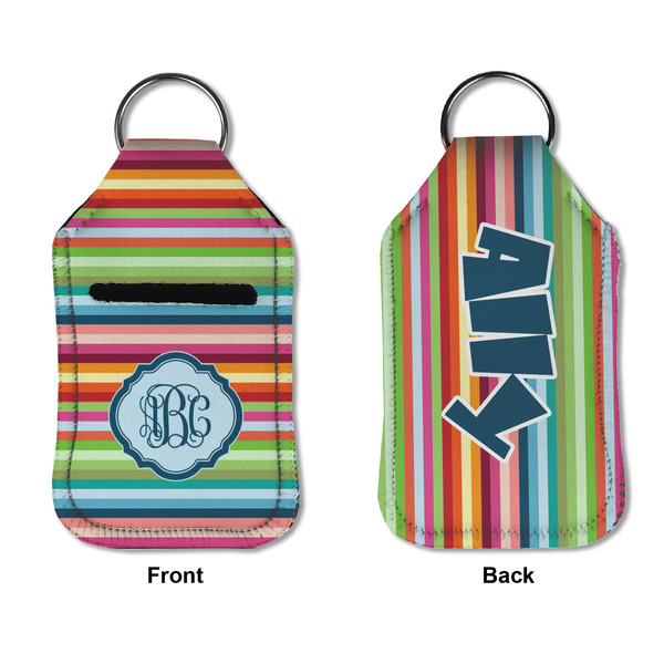 Retro Horizontal Stripes Sanitizer Holder Keychain - Small APPROVAL (Flat)