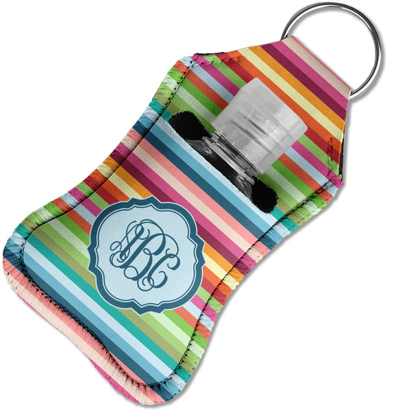 Retro Horizontal Stripes Sanitizer Holder Keychain - Small in Case