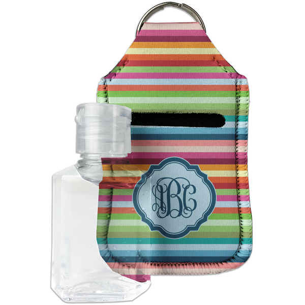 Custom Retro Horizontal Stripes Hand Sanitizer & Keychain Holder (Personalized)