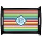 Retro Horizontal Stripes Wooden Tray (Personalized)