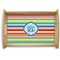 Retro Horizontal Stripes Natural Wooden Tray - Small (Personalized)