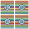 Retro Horizontal Stripes Set of 4 Sandstone Coasters - See All 4 View