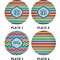 Retro Horizontal Stripes Set of Appetizer / Dessert Plates (Approval)