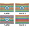 Retro Horizontal Stripes Set of Rectangular Dinner Plates (Approval)