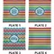 Retro Horizontal Stripes Set of Square Dinner Plates (Approval)