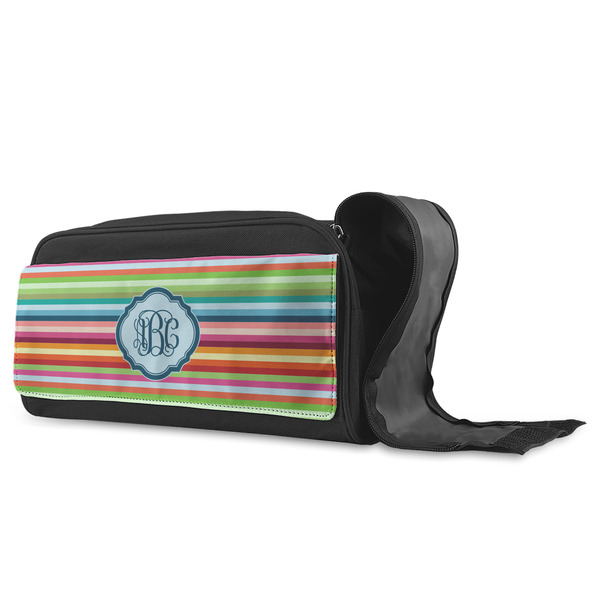 Retro Horizontal Stripes Shoe Bags - ANGLE (Open)
