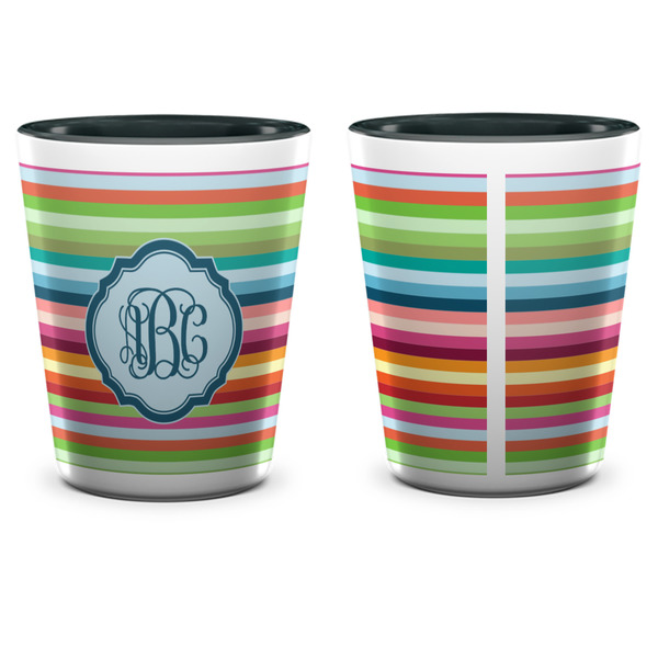 Retro Horizontal Stripes Shot Glass - Two Tone - APPROVAL