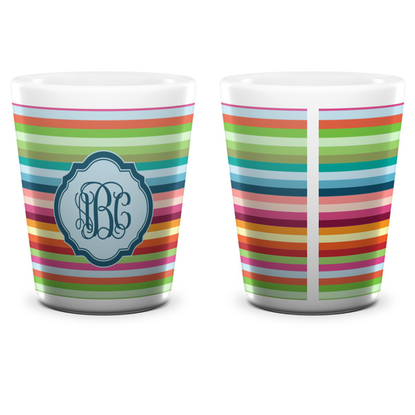 Retro Horizontal Stripes Shot Glass - White - APPROVAL