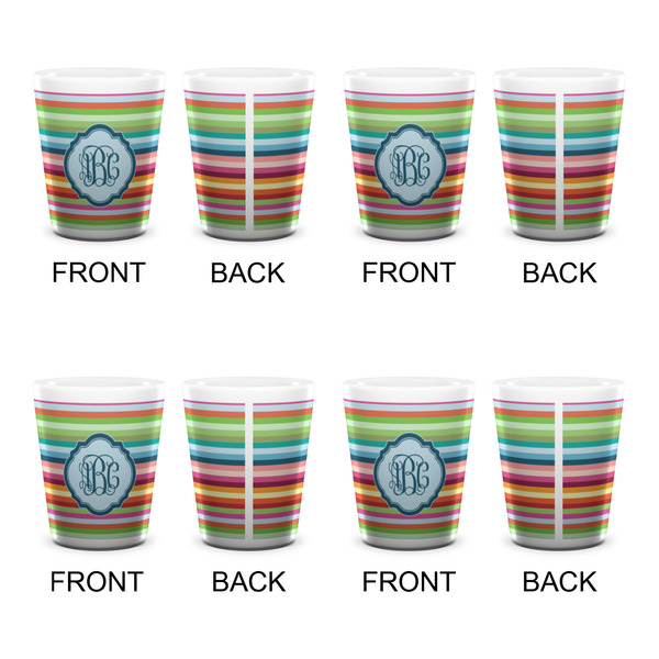 Retro Horizontal Stripes Shot Glass - White - Set of 4 - APPROVAL