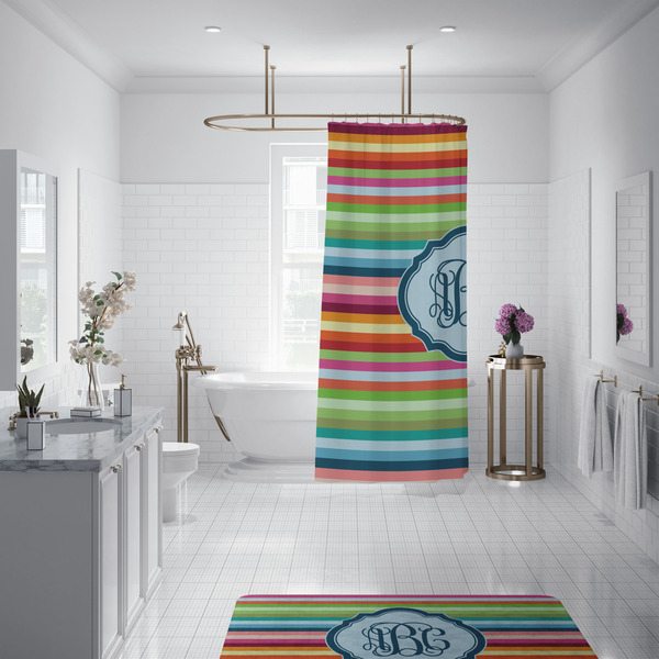 Retro Horizontal Stripes Shower Curtain - 70"x83"