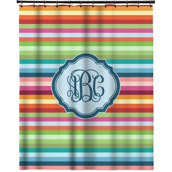 Custom Retro Horizontal Stripes Extra Long Shower Curtain - 70"x84" (Personalized)