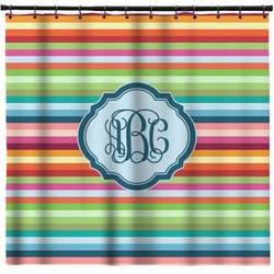 Retro Horizontal Stripes Shower Curtain (Personalized)