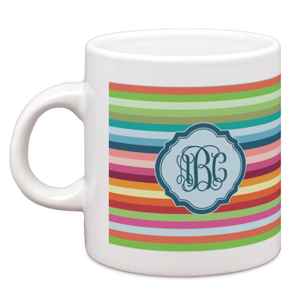 Custom Retro Horizontal Stripes Espresso Cup (Personalized)