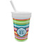Retro Horizontal Stripes Sippy Cup with Straw (Personalized)