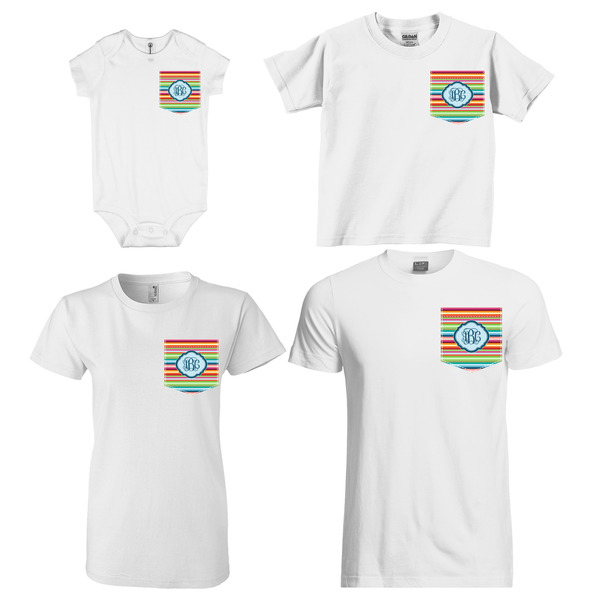 Retro Horizontal Stripes Sized Pockets on Various Products