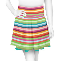 Retro Horizontal Stripes Skater Skirt - Small