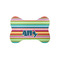 Retro Horizontal Stripes Bone Shaped Dog Food Mat (Small) (Personalized)