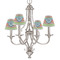 Retro Horizontal Stripes Small Chandelier Shade - LIFESTYLE (on chandelier)