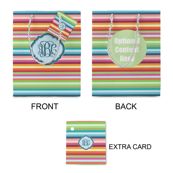 Retro Horizontal Stripes Small Gift Bag - Approval