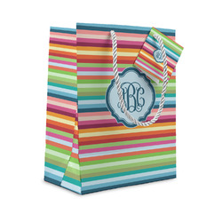 Retro Horizontal Stripes Small Gift Bag (Personalized)