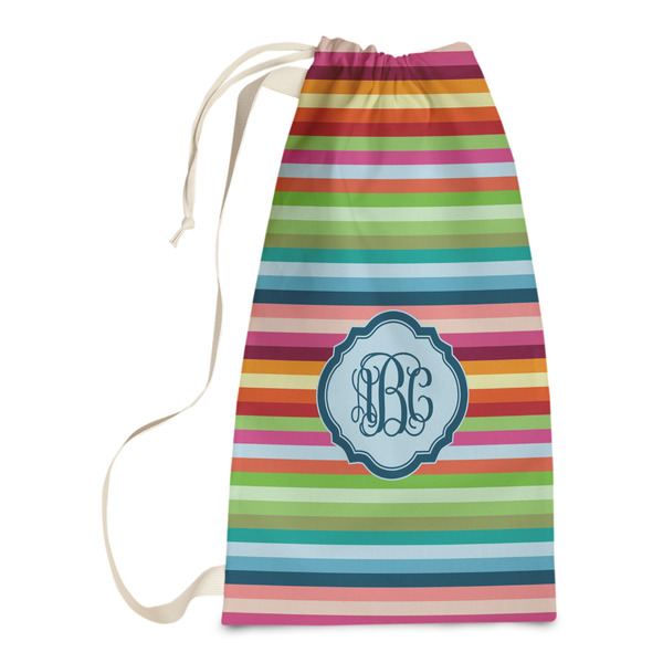 Custom Retro Horizontal Stripes Laundry Bags - Small (Personalized)