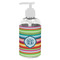 Retro Horizontal Stripes Plastic Soap / Lotion Dispenser (8 oz - Small - White) (Personalized)