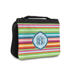 Retro Horizontal Stripes Toiletry Bag - Small (Personalized)