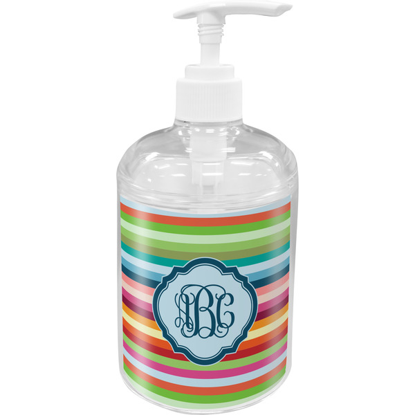 Custom Retro Horizontal Stripes Acrylic Soap & Lotion Bottle (Personalized)