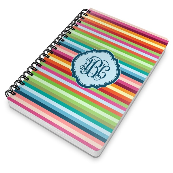 Retro Horizontal Stripes Spiral Journal 7 x 10 - Main