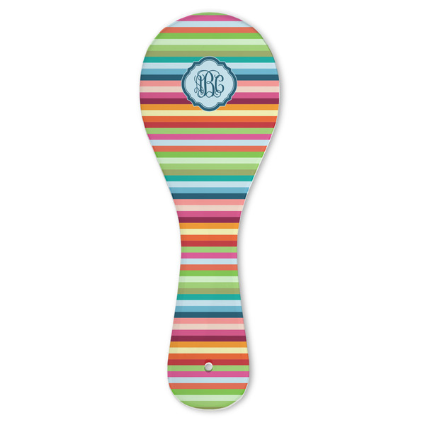 Custom Retro Horizontal Stripes Ceramic Spoon Rest (Personalized)