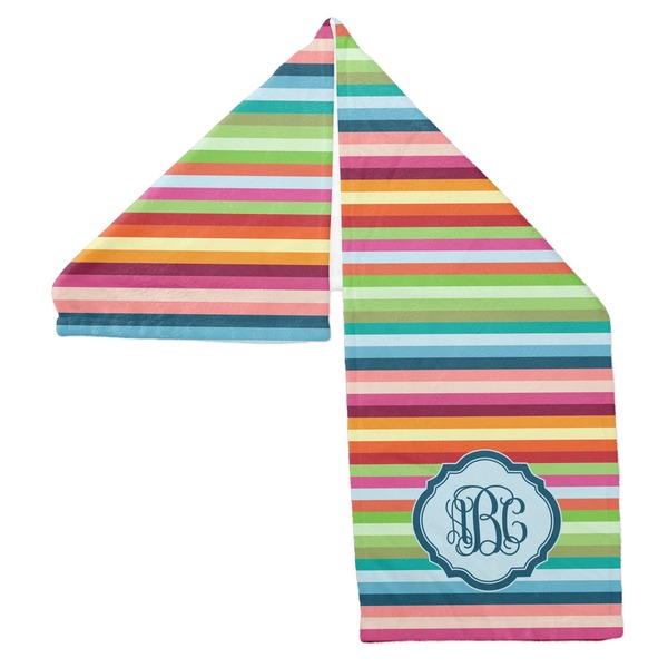 Retro Horizontal Stripes Sports Towel Folded - Both Sides Showing