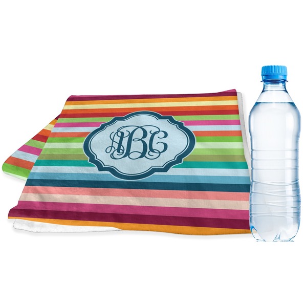 Custom Retro Horizontal Stripes Sports & Fitness Towel (Personalized)