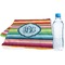 Retro Horizontal Stripes Sports Towel Folded with Water Bottle