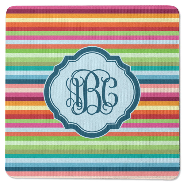 Retro Horizontal Stripes Square Coaster Rubber Back - Single