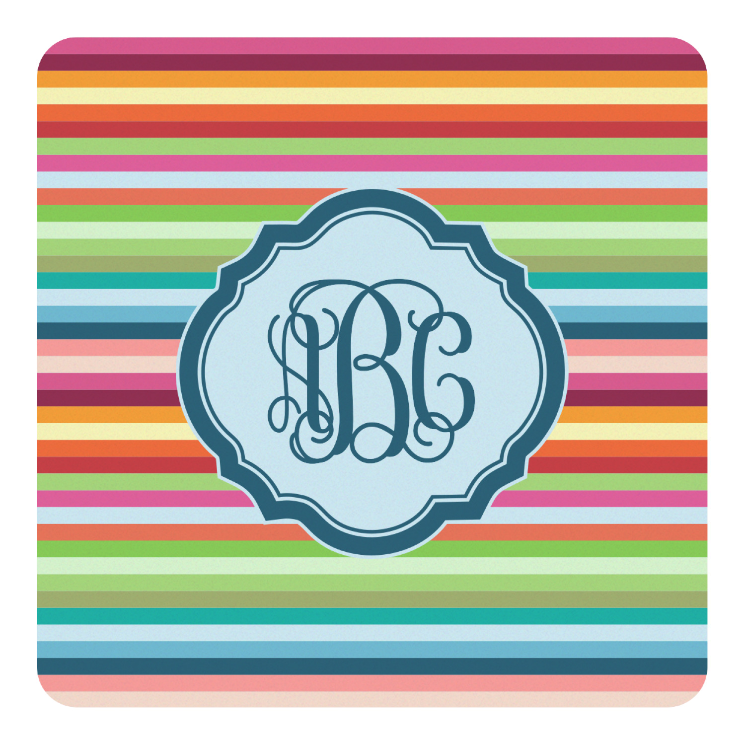 Retro Horizontal Stripes Square Decal XLarge (Personalized