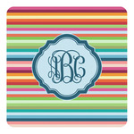 Retro Horizontal Stripes Square Decal - Small (Personalized)